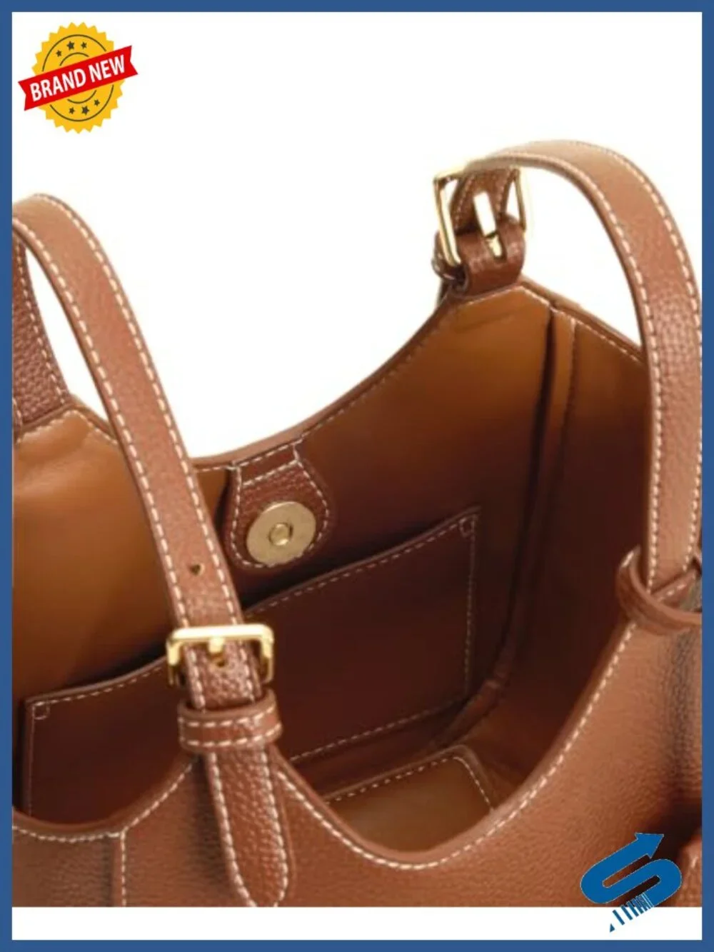 Vegan Leather Mini Tote Bag with Gold Hardware Crossbody